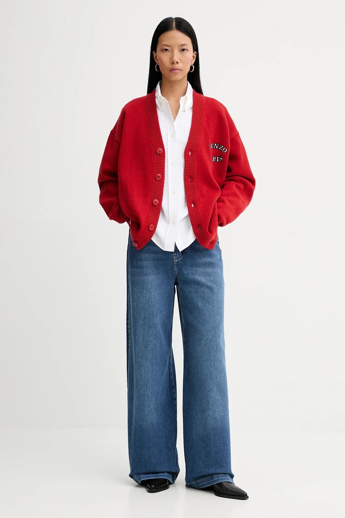 Bavlnená košeľa Kenzo FF52CH2649LO.01 biela SS25
