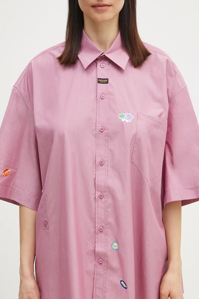 Martine Rose cotton shirt Boxy Wrap violet 440WS22604