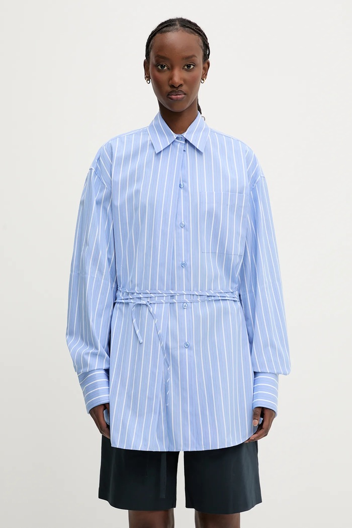 Pamučna košulja Sportmax Firma relaxed plava 2512191051600