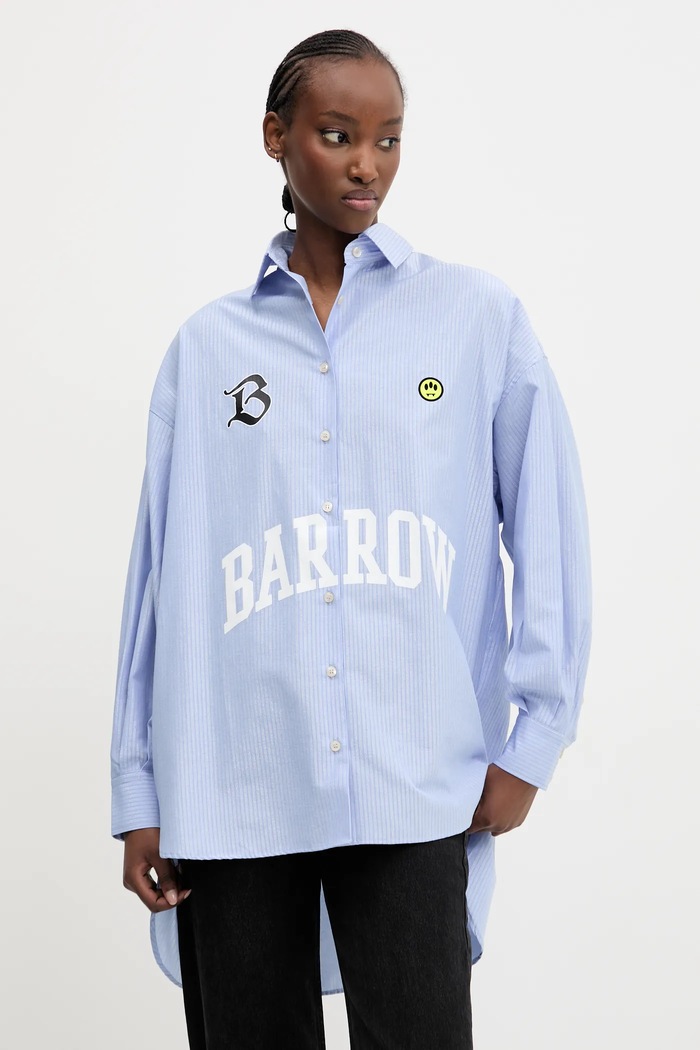Barrow camicia sovrastampa blu S5BWWOSI124