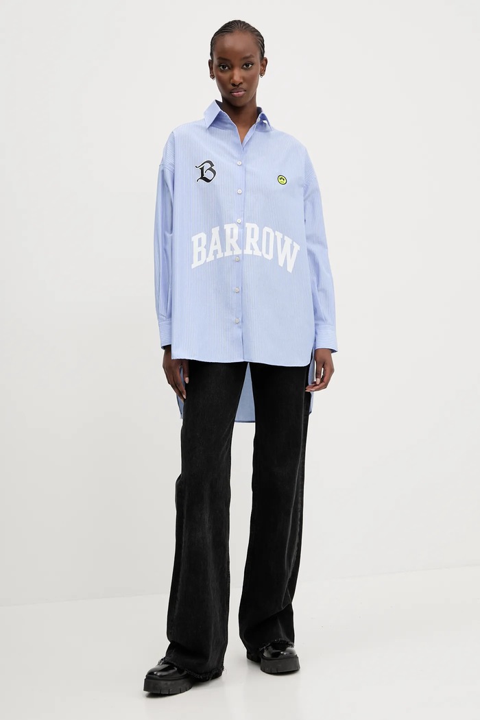 Barrow camicia S5BWWOSI124 blu SS25