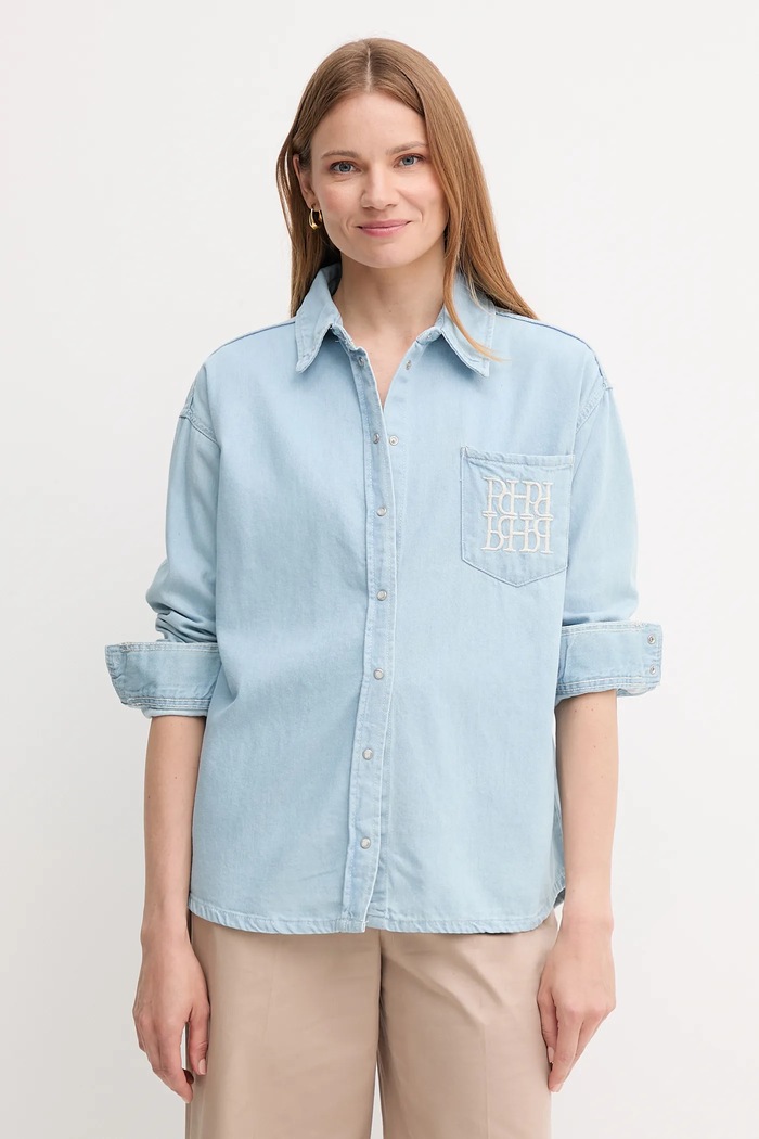 Pedro del Hierro cămașă jeans lung albastru 6639058