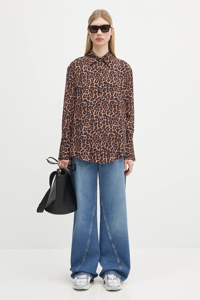 Πουκάμισο Anine Bing Bridget Shirt A.07.11162 καφέ