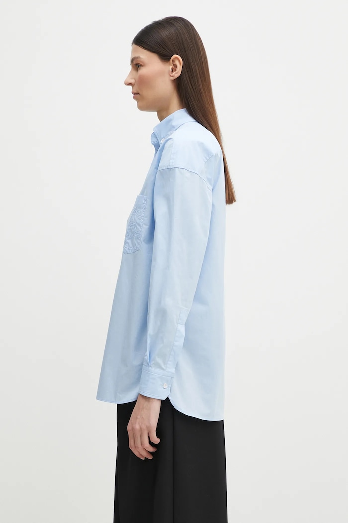 Fiorucci koszula bawełniana Angel Embroidered Relaxed Fit U02SPTLO055CO02BL02 niebieski SS25