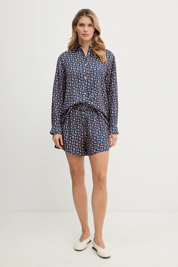 Košile A.P.C. Chemise Gabrielle VIALN.F12607 námořnická modř SS25