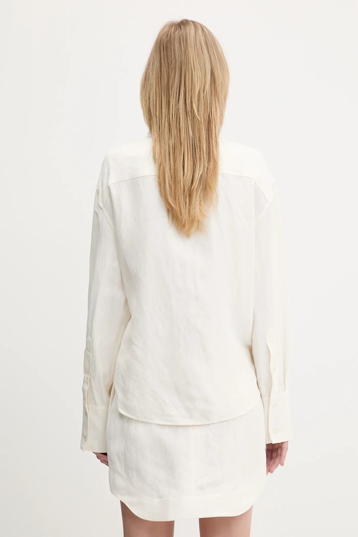Clothing JW Anderson linen blend shirt Draped Twisted SH0346.PG1690.002 beige