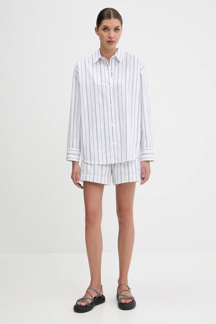 Abercrombie & Fitch cămașă din bumbac KI140.5150.106 alb SS25