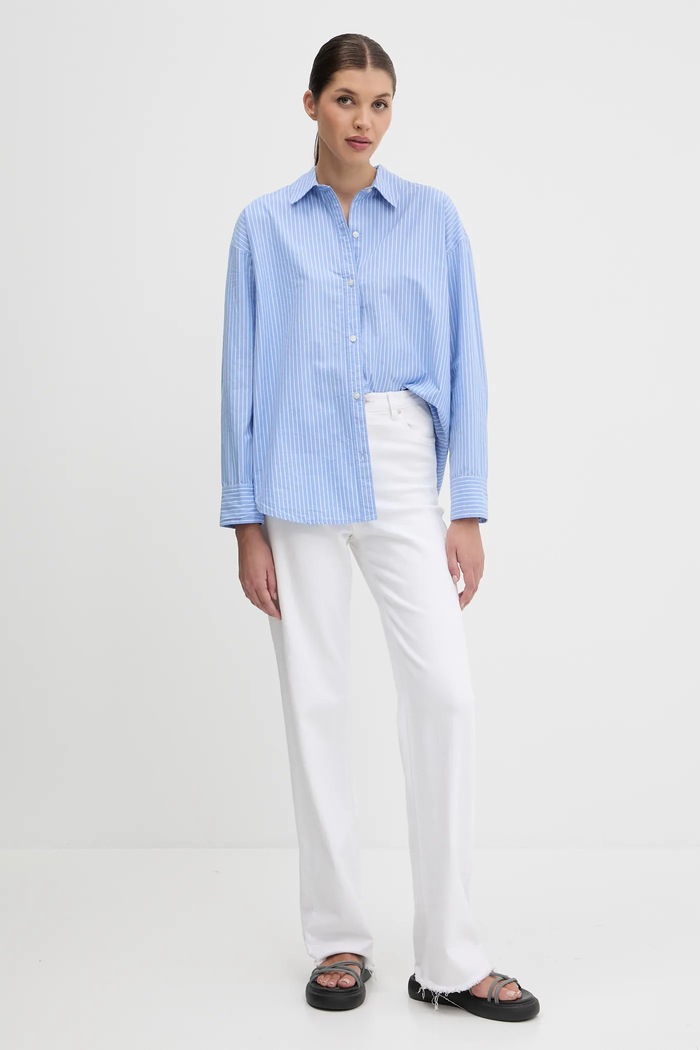 Abercrombie & Fitch koszula bawełniana KI140.5150.217 niebieski SS25