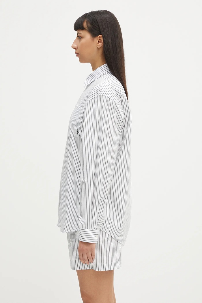 Бавовняна сорочка Sporty & Rich Src Oversized SI006606302ST71 білий SS25