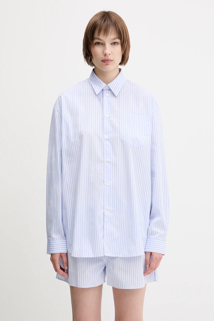 Sporty & Rich cotton shirt Src Oversized cotton blue SI006612302ST08