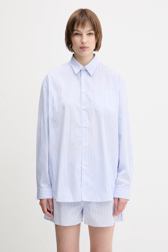 Sporty & Rich cotton shirt Src Oversized cotton blue SI006612302ST08