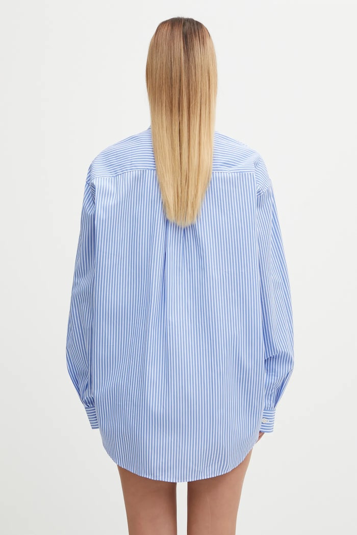 Одяг Бавовняна сорочка Sporty & Rich Crown Tennis Oversized SI006621304ST08 блакитний