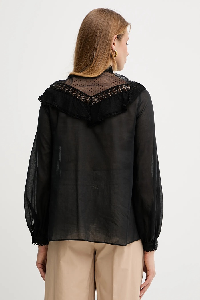 Odzież Weekend Max Mara koszula bawełniana 2515111013600 czarny