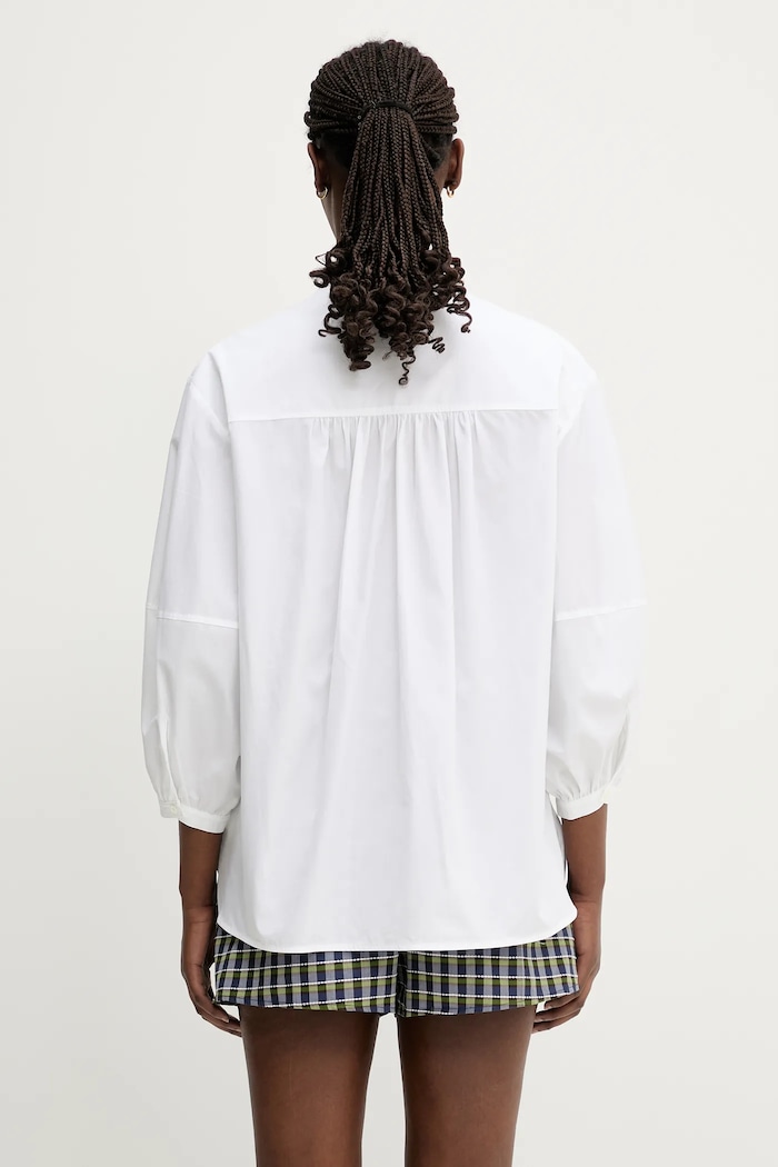 Одежда Хлопковая рубашка Maison Kitsuné Crafted Embroidery OW00428WC5010 белый