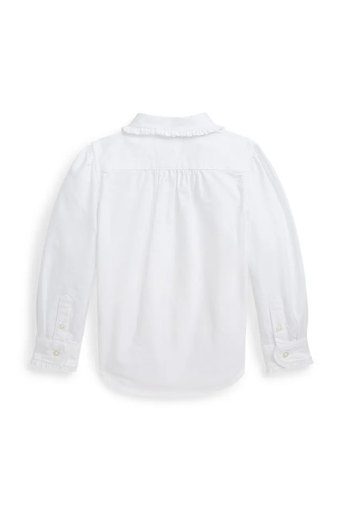 Детская хлопковая рубашка Polo Ralph Lauren 312929954001 белый SS25