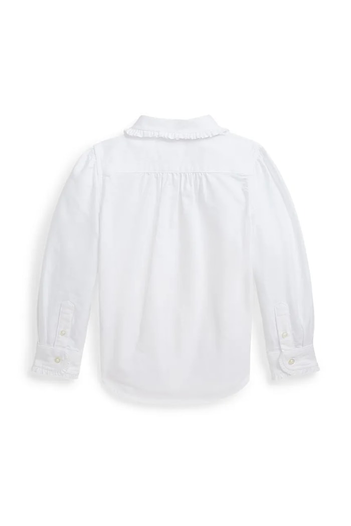 Детская хлопковая рубашка Polo Ralph Lauren 312929954001 белый SS25