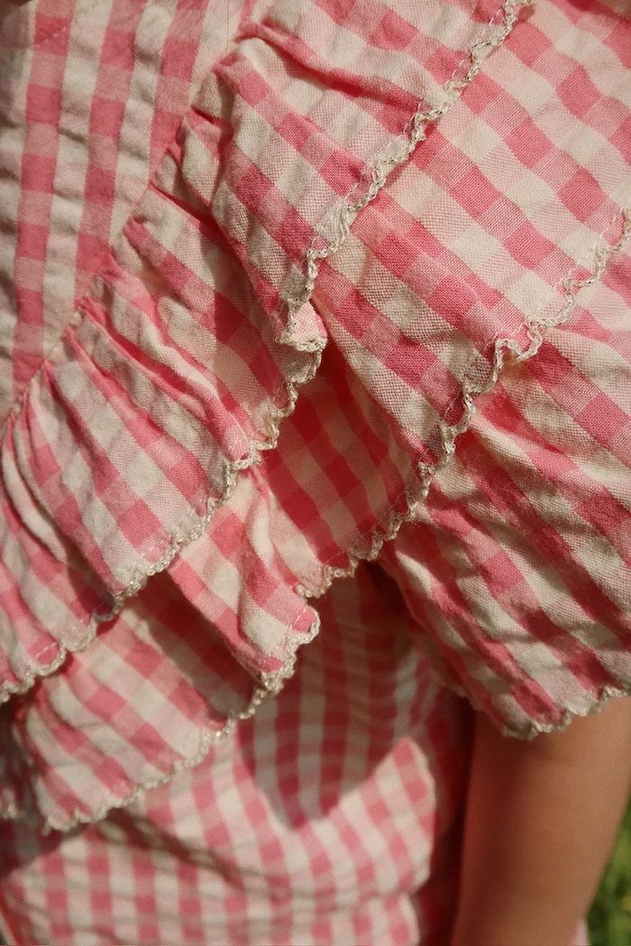 Konges Sløjd Camasa de bumbac pentru copii KIM FRILL SS SHIRT GOTS KS102306