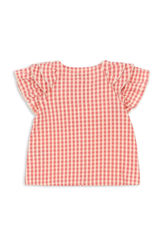 Fete Konges Sløjd Camasa de bumbac pentru copii KIM FRILL SS SHIRT GOTS KS102306 roz