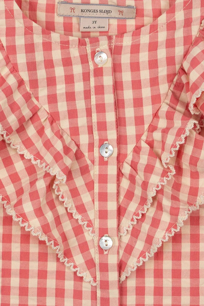 Camasa de bumbac pentru copii KIM FRILL SS SHIRT GOTS Konges Sløjd KS102306 roz