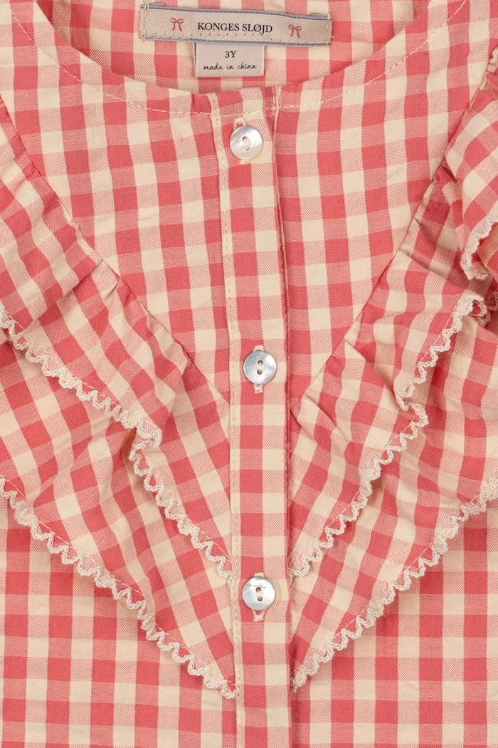 Camasa de bumbac pentru copii KIM FRILL SS SHIRT GOTS Konges Sløjd KS102306 roz