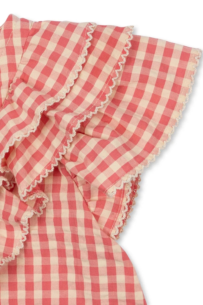 Camasa de bumbac pentru copii KIM FRILL SS SHIRT GOTS Konges Sløjd roz KS102306