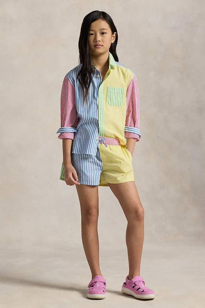Camasa de bumbac pentru copii Polo Ralph Lauren 313964276001 albastru