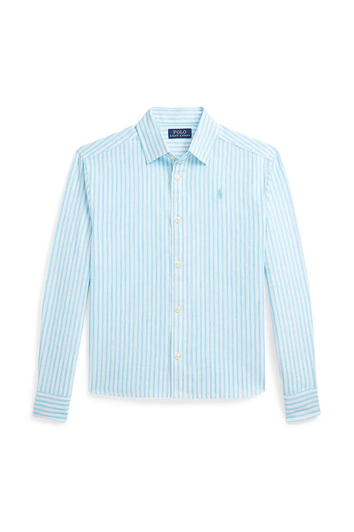 Детская льняная рубашка Polo Ralph Lauren узор голубой 313964539002