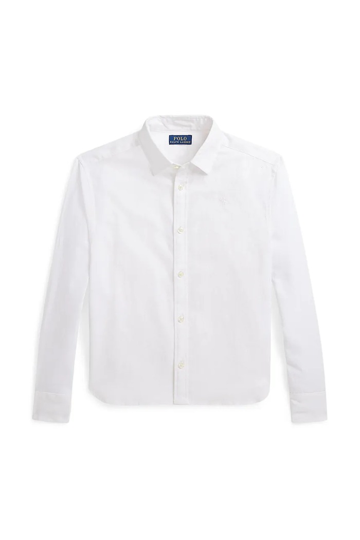 Polo Ralph Lauren cămașă de in pentru copii lung alb 313964549001