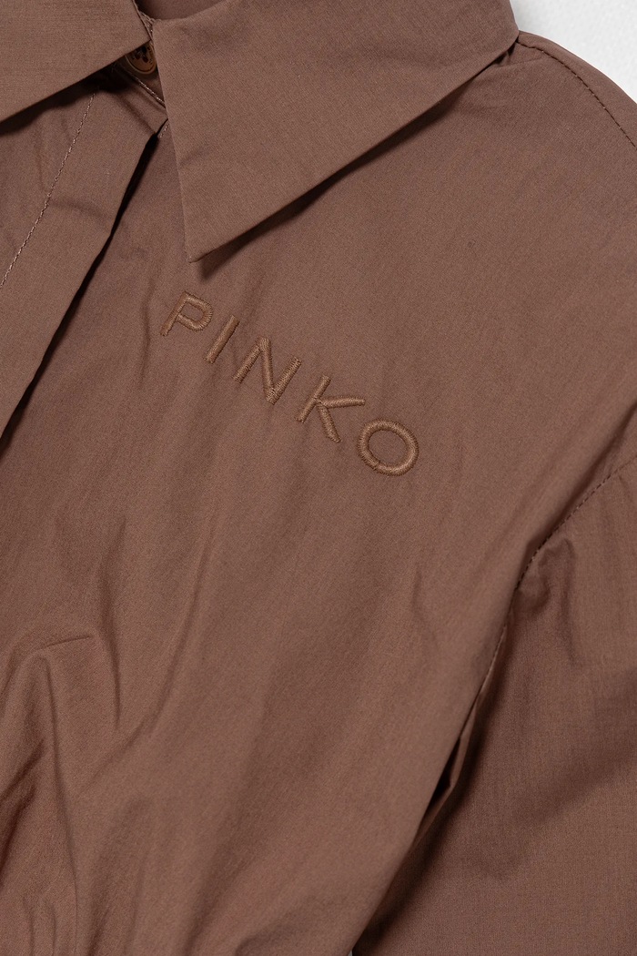 Παιδικό βαμβακερό πουκάμισο Pinko καφέ KFCA004.0.CA101
