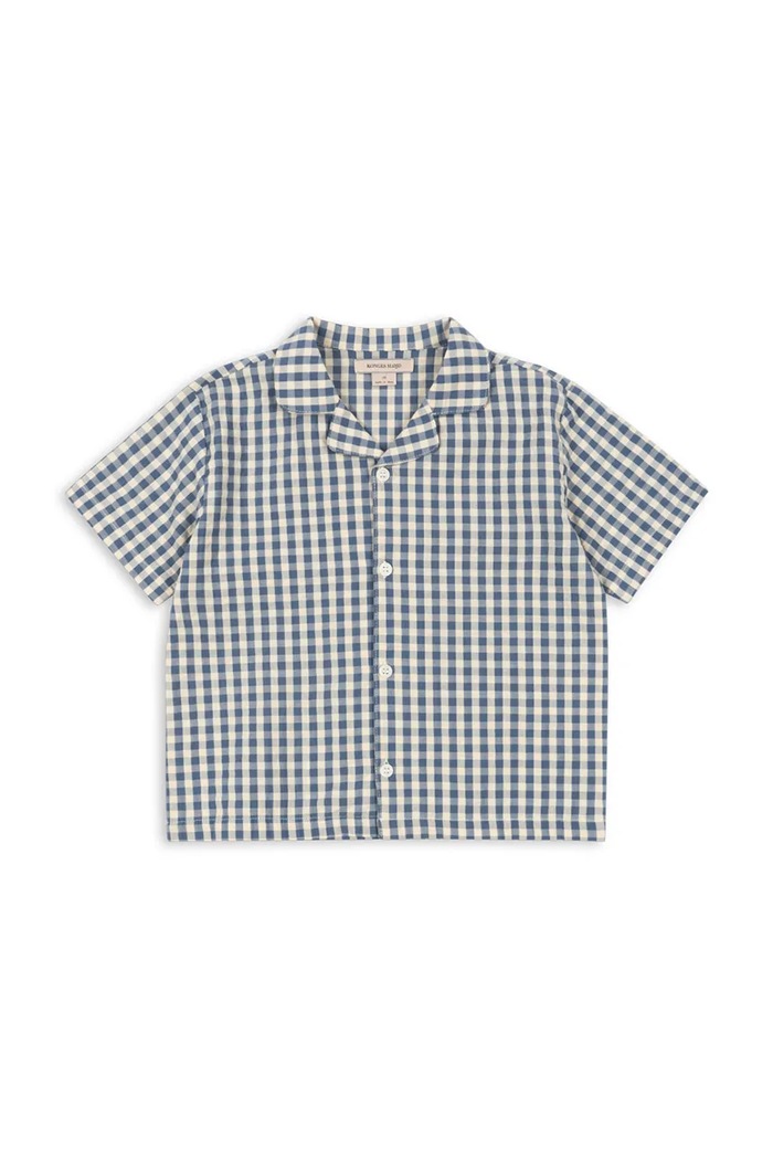 Detská bavlnená košeľa Konges Sløjd KIM SS SHIRT GOTS KS102301 modrá SS25