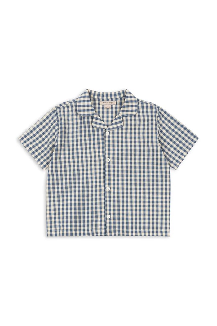 Detská bavlnená košeľa Konges Sløjd KIM SS SHIRT GOTS KS102301 modrá SS25