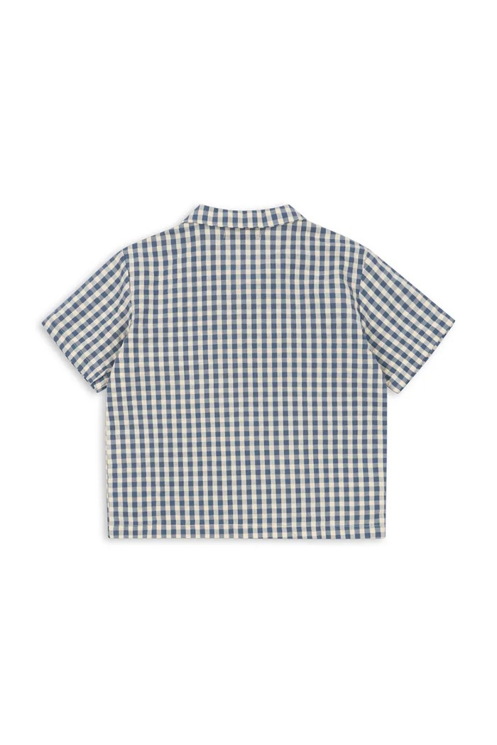 Chlapec Detská bavlnená košeľa Konges Sløjd KIM SS SHIRT GOTS KS102301 modrá