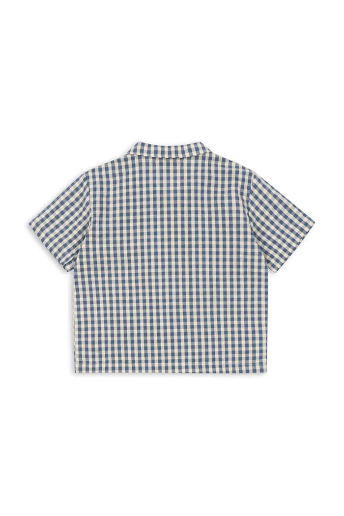 Chlapec Detská bavlnená košeľa Konges Sløjd KIM SS SHIRT GOTS KS102301 modrá