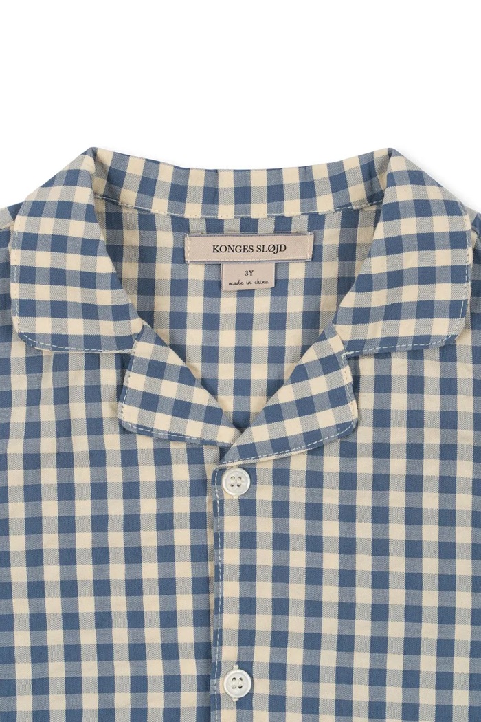 Detská bavlnená košeľa Konges Sløjd KIM SS SHIRT GOTS modrá KS102301