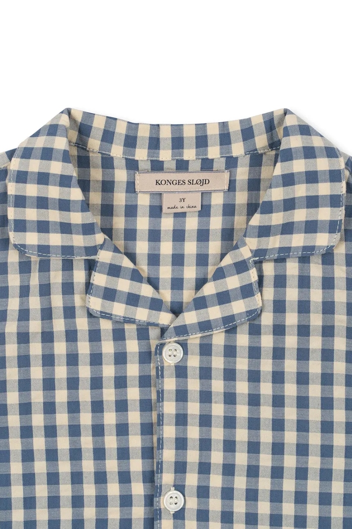 Detská bavlnená košeľa Konges Sløjd KIM SS SHIRT GOTS modrá KS102301