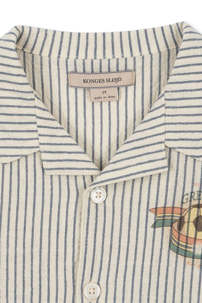 Košulja Konges Sløjd ELLIOT SS SHIRT GOTS plava KS103069