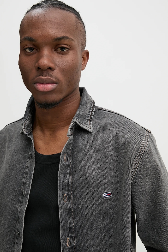 Tommy Jeans koszula jeansowa szary DM0DM20619