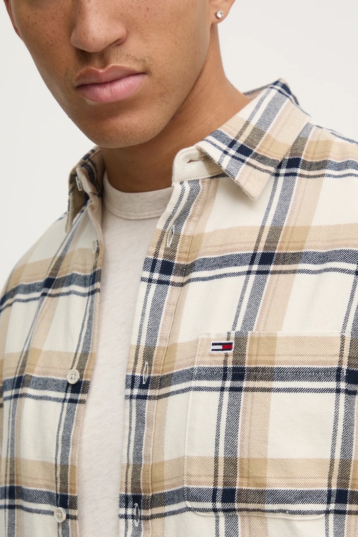 Košile Tommy Jeans DM0DM20670 béžová SS25