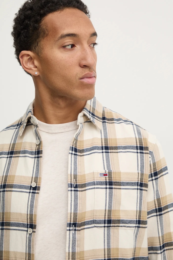 Košile Tommy Jeans DM0DM20670 béžová