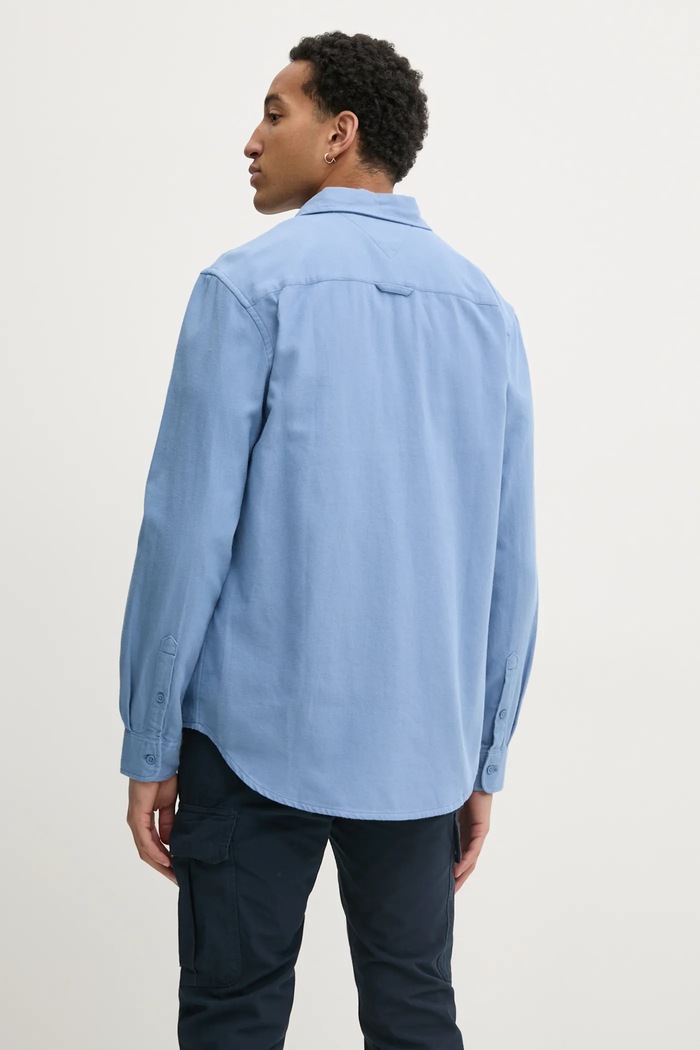 Odzież Tommy Jeans Koszula bawełniana DM0DM20669 niebieski