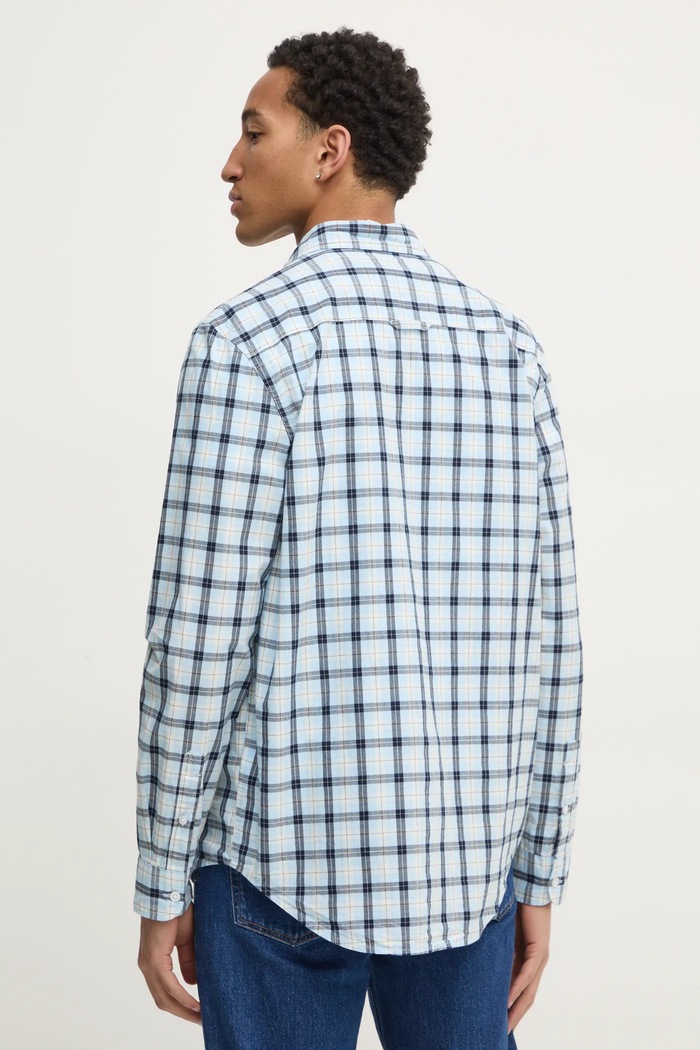 Odzież Tommy Jeans koszula bawełniana DM0DM21115 niebieski