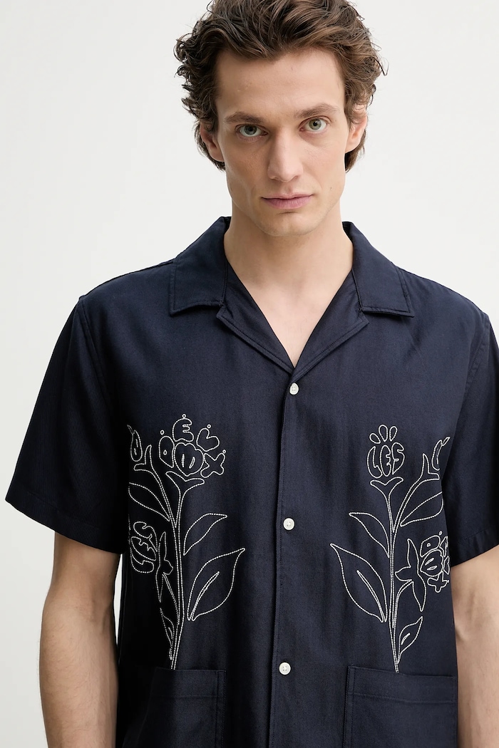 Les Deux camicia blu navy LDM401101