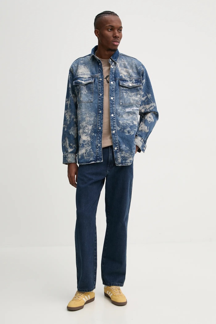 Jeans srajca Karl Lagerfeld Jeans A1M16013 modra SS25