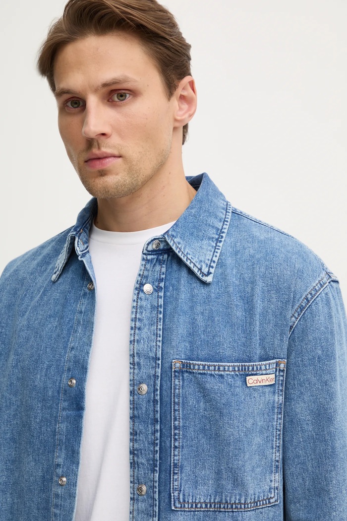 Calvin Klein Jeans koszula jeansowa niebieski J30J326561