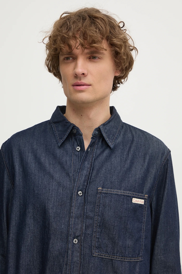 Calvin Klein Jeans camasa J30J326584 bleumarin