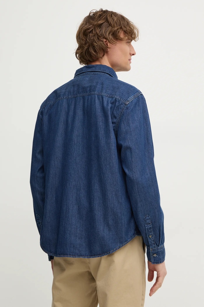 Odzież Calvin Klein Jeans koszula jeansowa J30J327022 niebieski