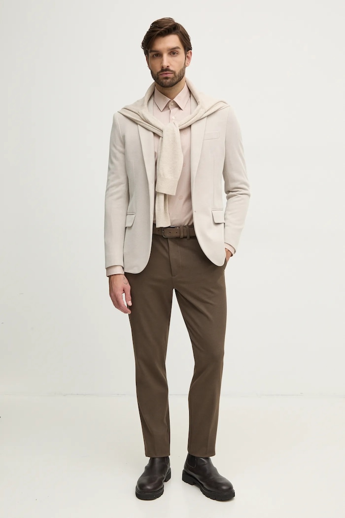 BOSS cămașă din bumbac 50533044 bej SS25