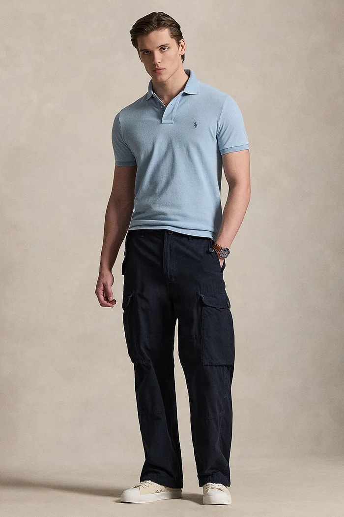 Одежда Хлопковое поло Polo Ralph Lauren 710970582 голубой