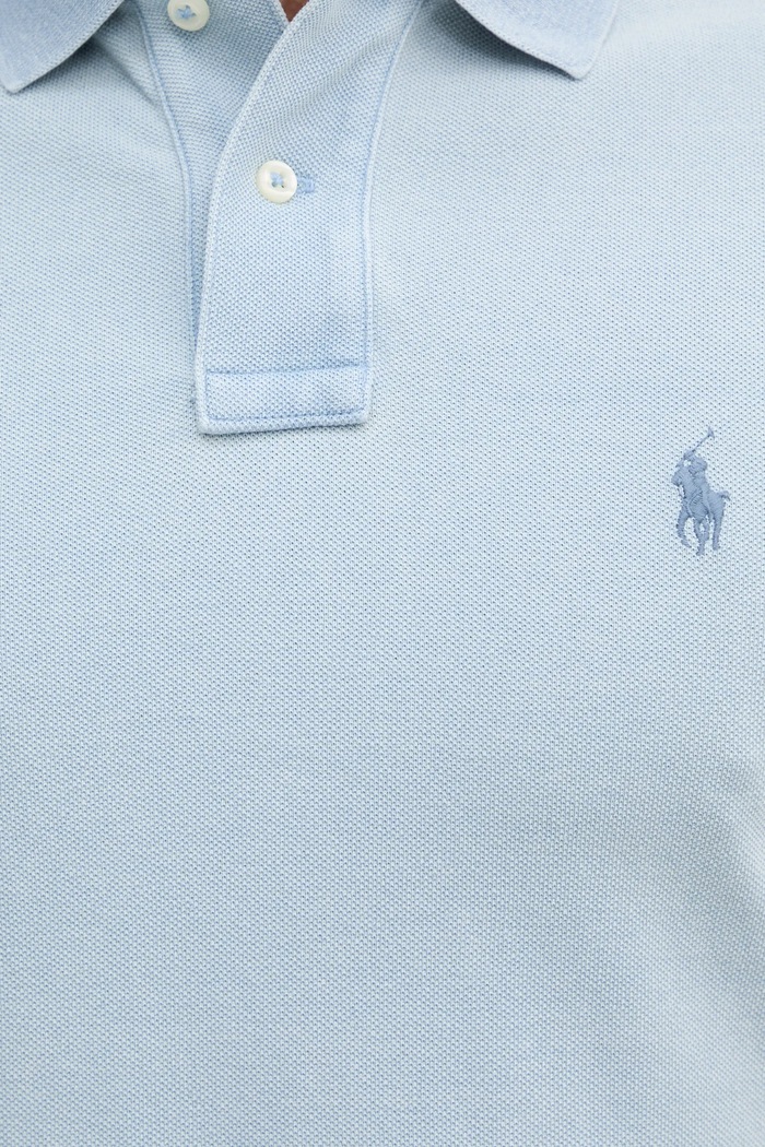 Хлопковое поло Polo Ralph Lauren 710970582 голубой