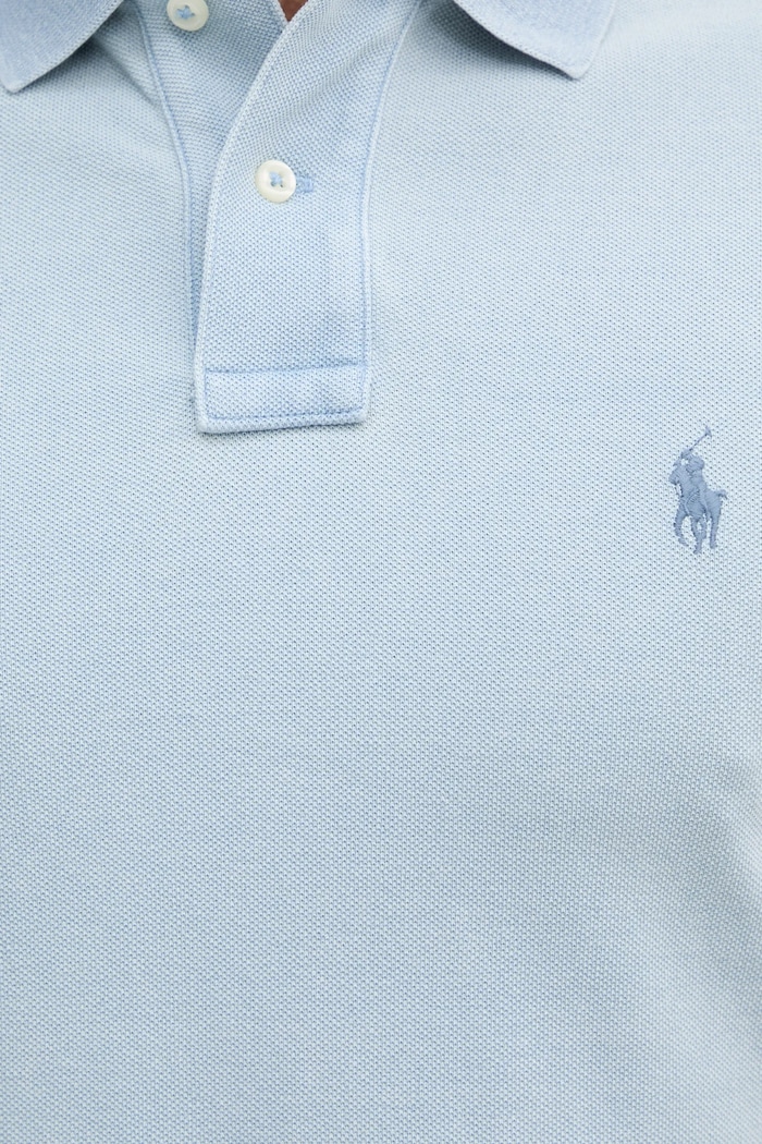 Хлопковое поло Polo Ralph Lauren 710970582 голубой